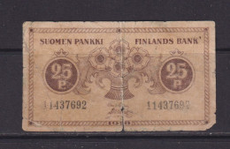 FINLAND - 1918 25 Penni Circulated Banknote - Finlandia