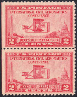 !a! USA Sc# 0649 MNH Vert.PAIR (left Side Cut / A2) - Aeronautics Conference - Neufs