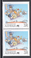 Australia 1988 Pair Of Coil Stamps - Living Together - Cartoons In Unmounted Mint - Neufs