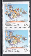 Australia 1988 Pair Of Coil Stamps - Living Together - Cartoons In Unmounted Mint - Ongebruikt