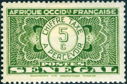 SENEGAL FRANCESE, SEGNATASSE, POSTAGE DUE, MONUMENTI, 1935, FRANCOBOLLI NUOVI (MLH*) Mi:SN P22, Scott:SN J22, Yt:SN T22 - Impuestos