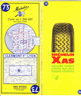 Carte Michelin N°73 -  CLERMONT-FERRAND - LYON (1969) - Roadmaps