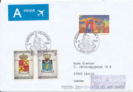 Belgium Cover Sent To Sweden Tienen 11-11-2001 Christmas Stamp And Other - Lettres & Documents
