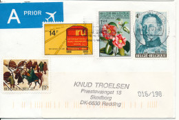 Belgium Cover Sent To Denmark Charleroi 26-3-2001 With More Topic Stamps - Lettres & Documents