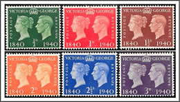 KGVI SG479-484 ½d-3d 1940 Centenary Set Unmounted Mint - Unused Stamps