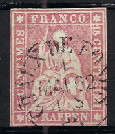 SUISSE Ca.1857-62: Le ZNr. 24G, 4 Marges, B Obl. CAD "Chaux De Fonds" - Gebraucht