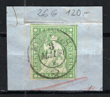 SUISSE Ca.1857-62: Le ZNr. 26G, 3-4 Marges, B Obl. CAD "Morges" Sur Fragment, Forte Cote - Used Stamps