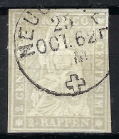 SUISSE Ca.1857-62: Le ZNr. 21G, 3-4 Marges, B Obl. CAD "Neuchâtel", Forte Cote - Gebraucht