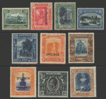 1921-29 Pictorial Defins ½d To 10s (10 From Set Of 13) Optd SPECIMEN, Fine M, SG.94s/106s. Cat. £230 - Sonstige & Ohne Zuordnung