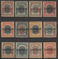 1902 Set Of Twelve Optd SPECIMEN, Unused ( - Fault At Base), SG.117s/128s. (12) Cat. £250 - Otros & Sin Clasificación
