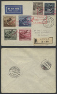 1930 Air Set On A Reg Airmail Cover From Vaduz To St. Gallen, Switzerland, Tied With Red Boxed Flight Cachets, St. Galle - Autres & Non Classés