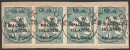 1918 NW Pacific Islands 1d On 1s Green In Horizontal Strip Of Four On Piece With Fine 'Rabaul' C.d.s. Attractive & Scarc - Autres & Non Classés