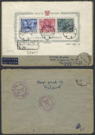 1948 Roosevelt M/Sheet Optd GROSZY On An Airmail Reg Cover To Chicago, USA, Cancelled & Tied By Sosnowiec C.d.s.'s For 2 - Autres & Non Classés