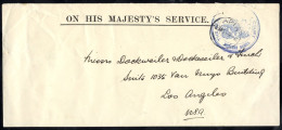 1923 (Sep) Stampless New Zealand O.H.M.S Envelope To Los Angeles With Large Part Cachet' THE SEAL OF THE HIGH COURT/(arm - Autres & Non Classés