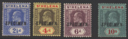 1908-11 2½d, 4d, 6d & 10s Set Optd SPECIMEN, Part O.g, SG.64s/70s. (4) Cat. £300 - Sonstige & Ohne Zuordnung