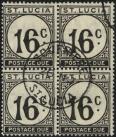 1949 16c Postage Due, VFU Block Of Four With Single Soufriere C.d.s, SG.D10, Cat. £260 (4) - Autres & Non Classés