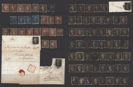 ACCUMULATION Comprising 55 Examples, Two U On Covers & One U On Large Piece (fake), Mostly Three Margins, Some With Smal - Autres & Non Classés