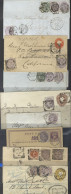 1881-93 Range Of Covers (7) & A Postcard, All Bearing Postal Fiscals Type F12 (12), Single F11, Either Single Use Or In  - Autres & Non Classés