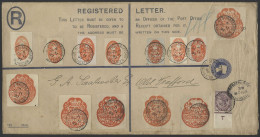 1897 2d Reg Stationery Large Envelope Uprated With A Control Single 'T' 1d Lilac & 1d Orange Embossed Revenue Stamps (13 - Other & Unclassified