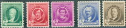 STATI UNITI. UNITES STATES, AMERICANI FAMOSI, 1940, FRANCOBOLLI NUOVI (MNH**) Scott:US 884-888 - Ungebraucht