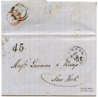 ARGENTINE - LETTRE DE BUENOS AIRES POUR NEW YORK VOIE ANGLAISE, 1861 - Brieven En Documenten