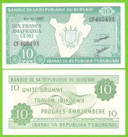 BURUNDI 10 FRANCS 2007 P-33e  UNC - Burundi