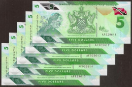 TRINIDAD & TOBAGO. 5 Pieces X 5 $ (2020). UNC. - Trinité & Tobago