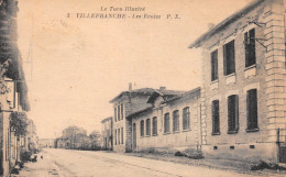 VILLEFRANCHE-d'Albigeois (Tarn)  - Les Ecoles - Voyagé 1939 (2 Scans) Perbellini, 5 Rue Langlé à Monaco - Villefranche D'Albigeois