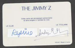 Autographe De RÉGINE Sur Carte De Membre Pour "THE JIMMY'S" à MONTE-CARLO. - Zangers & Muzikanten