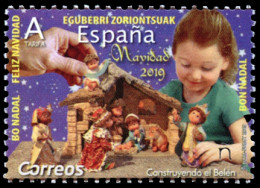 ** 5353a. Navidad 2019. Sello Dentado No Adhesivo. Servicio Filatélico Solo Sirvió Con Papel Adhesivo. Raro. - Unused Stamps