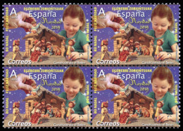 ** 5353a. Navidad 2019. Sello Dentado No Adhesivo. Servicio Filatélico Solo Sirvió Con Papel Adhesivo. En Bloque De 4. R - Unused Stamps