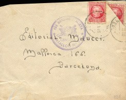 Carta Circulada Del Frente De Teruel A Barcelona, El Año 1938. Marca "132 Brigada Mixta - Censura - Batallón Nº 527". Ra - Marques De Censures Républicaines