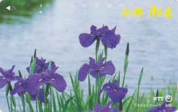 Télécarte JAPON / NTT 251-003 B ** 1 PUNCH ** - FLEUR IRIS D'EAU - FLOWER JAPAN Phonecard - Bloemen