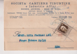 TIVOLI ROMA TESTATINA PUBBLICITA' SOCIETA' CARTIERE TIBURTINE 1938 - Tivoli