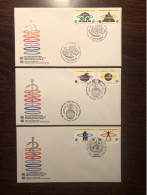 UNITED NATIONS UN UNO NY GENEVA VIENNA FDC COVER 1993 YEAR HEALTHY ENVIRONMENT HEALTH MEDICINE - Emissioni Congiunte New York/Ginevra/Vienna