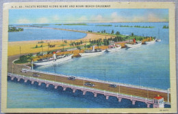 USA UNITED STATES FLORIDA MIAMI BEACH CAUSEWAY YACHTS MOORED POSTCARD CARTE POSTALE ANSICHTSKARTE CARTOLINA POSTKARTE - Atlanta