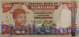 SWAZILAND 50 EMALANGENI 1998 PICK 26b UNC GOOD SERIAL NUMBER "AA8380038" - Swaziland