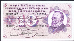 SUISSE/SWITZERLAND * 10 Francs * G. Keller * 06/01/1977 * Etat/Grade SUP/XXF - Switzerland
