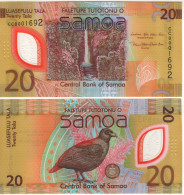 SAMOA  New 20 Tala  PW49  (2023   POLIMER )   "Waterfalls +  Manumea Bird At Back" - Samoa