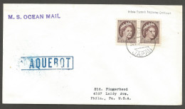 1957 Paquebot Cover 2x1c Wildings MS Ocean Mail Kobe Japan - Postal History