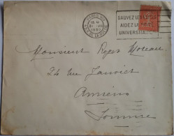 FRANCE Enveloppe Avec 50c Semeuse Lignée Perforée B.C Du 31/07/1930 - Storia Postale