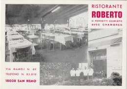 Ristorante ROBERTO Via Mameli SAN REMO - Italie -(Ligurie)  10,5x15 - - Restaurants