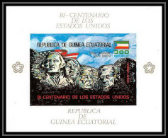 575/ Guinée équatoriale (ecuatorial Guinea) OR (gold Stamps) Usa Mount Mont Rushmore Non Dentelé Imperf - Indépendance USA