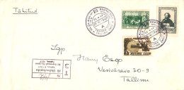 Soviet Union:USSR:Estonia:Registered XII Song Festival Special Cancellation Letter A, 1947 - Lettres & Documents