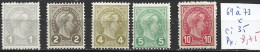 LUXEMBOURG 69 à 73 * Côte 35 € - 1895 Adolphe Rechterzijde