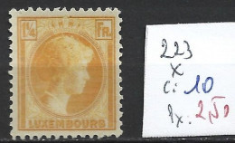 LUXEMBOURG 223 * Côte 10 € - 1926-39 Charlotte Right-hand Side