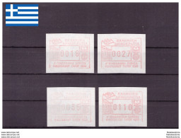 Grèce 1986 - MNH ** - Timbres Automatiques - Michel Nr. A3 X 4 (gre780) - Marcofilia - EMA ( Maquina De Huellas A Franquear)