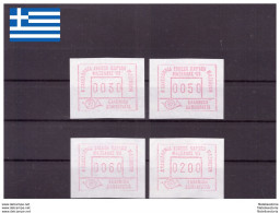 Grèce 1988 - MNH ** - Timbres Automatiques - Michel Nr. A8 X 4 (gre785) - Automatenmarken [ATM]