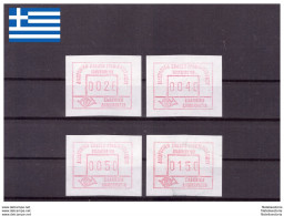 Grèce 1988 - MNH ** - Timbres Automatiques - Michel Nr. A7 X 4 (gre784) - Automatenmarken [ATM]