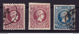 Grèce 1893 - Oblitéré - Hermès - Michel Nr. 90A 90B 91B (gre1026) - Oblitérés